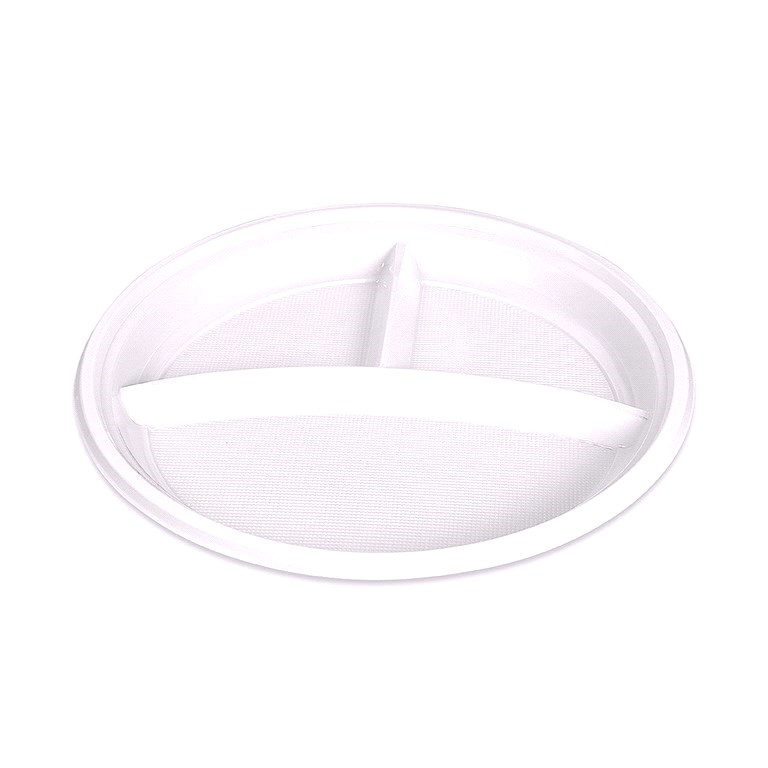 6 Pratos Descartáveis Branco com Divisória 22cm - Image 2
