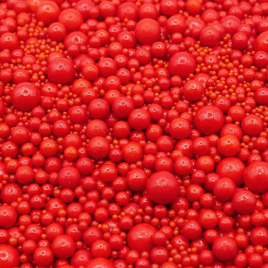 Decoração Açúcar Mix Pérolas Vermelho 80g - Image 2