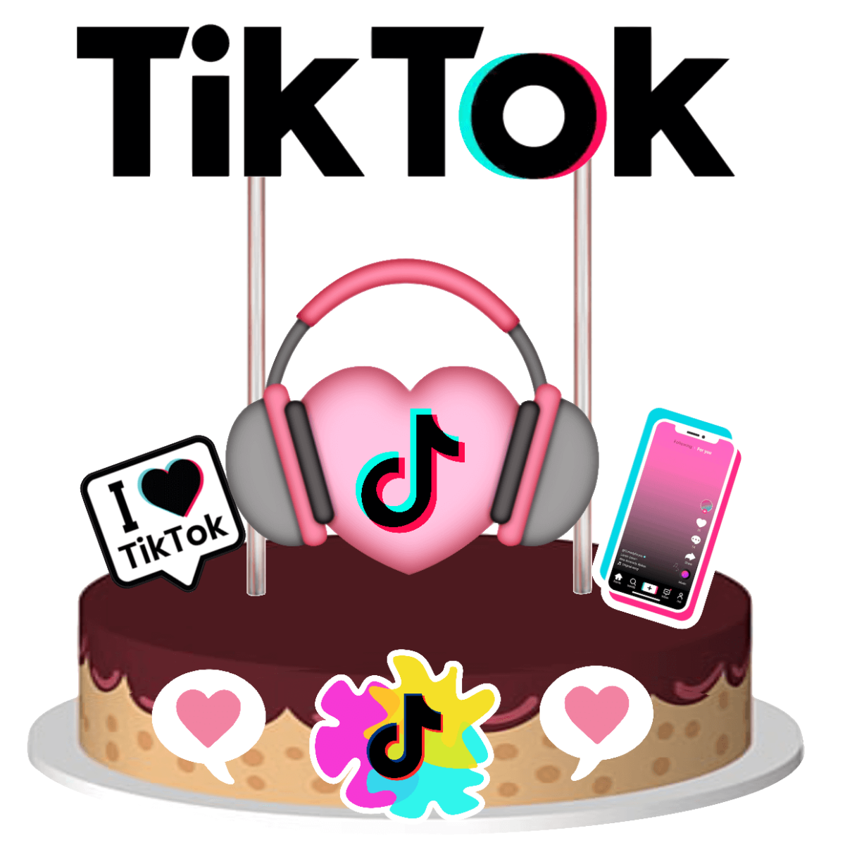 Topo de Bolo em Papel Tik Tok - Image 2